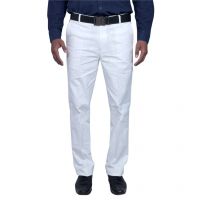 White Slim Fit Formal Flat Trouser