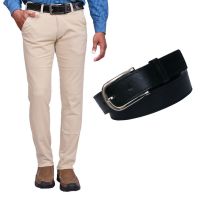 White Casual Wear Trouser Free Belt
