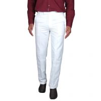 Seasons Men's White Slim Fit Trouser