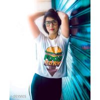 Attractive White Printed Cotton T-Shirts
