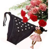 United Colors Of Benetton Crochet Black  Tie-Side Cozy Brief 