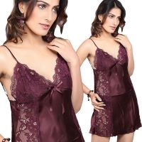 Stylish Purple Nighty Short For Women