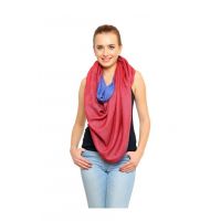 Uniscarf Silk Wool Reversible Blue & Maroon Shawl
