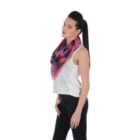 Uniscarf Blue & Pink Square cotton scarf for women