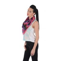 Uniscarf Blue & Pink Square cotton scarf for women