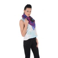 Uniscarf Purple & Blue Square cotton scarf for women