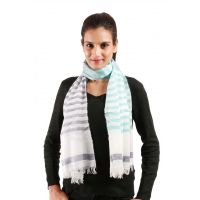 Uniscarf Turquoise & Black Stripe viscose stole for women