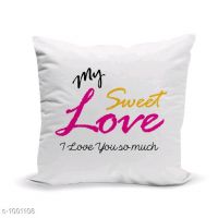 Myhra Valentines Special Satin Printed Cushion Covers 