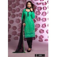 VandV Green Colour Churidar Dress Material