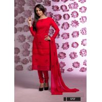 VandV Latest Red Different Designer Dress Material