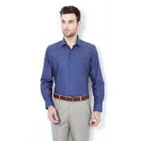Van Heusen Textured Blue Slim Fit Shirt
