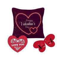 Shining Heart Printed Cushion Cover  & Greeting Card
