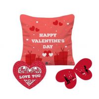 Heart Printed Cushion Cover  & Greeting Card