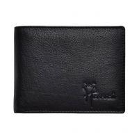 Seasons Black Bi-Fold Leather Combo Pack of Wallet and Card Holder