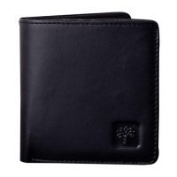 Leather Bi-Fold Wallet for Men - Black