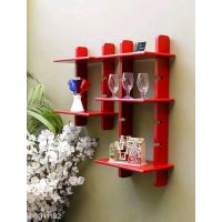 Attractive Red MDF Antique Wall Shelves