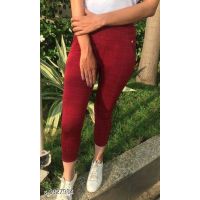 Ravishing Maroon Lycra Women Jeggings