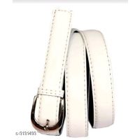 Classic White Leather Women Belt