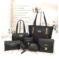 Luxury Black Women 7 Pc Handbags