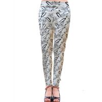 White Black Printed Cotton Jegging