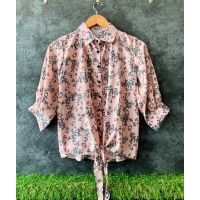 Special Multi Flower Small Print  Knot Pattern Shirt