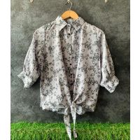 Multi Special Flower Small Print Knot Pattern Shirt