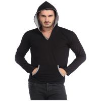 Season Black Hooded T Shirt