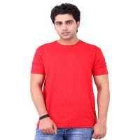 Season Superlative Theory Red Cotton Half Sleeves Round Neck T-shirt