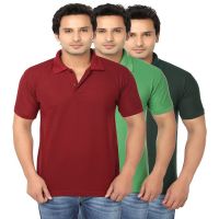 Season MultiColor Solid Half Sleeve T Shirt for Men Pack of 6