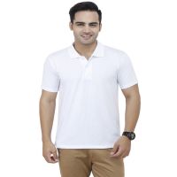 Season White Cotton Half Sleeve Polo T-Shirt