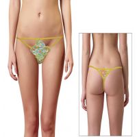 Classic Yellow Printed G-String Thong 