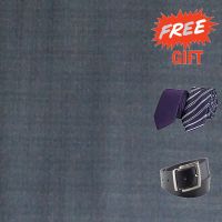 Raymond Men Suit Fabric Grey Free Tie & Belt