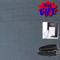 Raymond Men Suit Fabric Blue Free Handkerchief & Belt