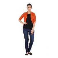 MSS Wings Fanta Orange Viscose High Fashionable Shrug